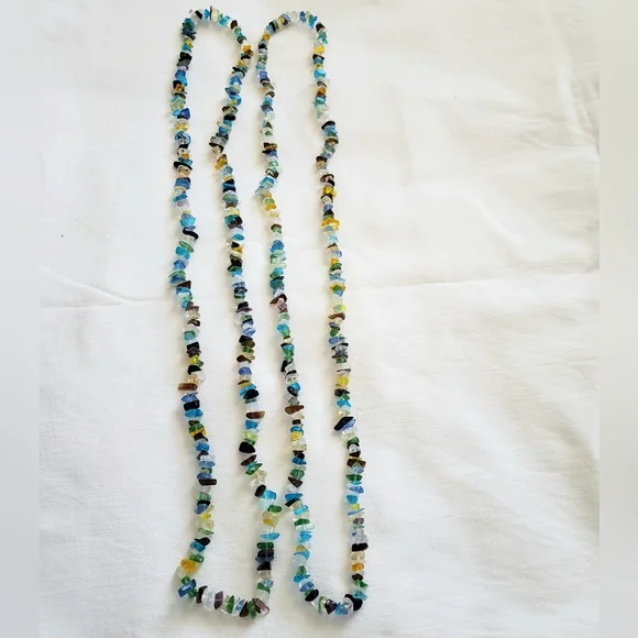Two Long Strands Stone/ Glass Chips - Picture 2 of 12